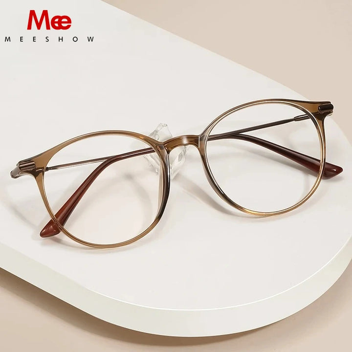 Meeshow Women's Full Rim Square Tr 90 Titanium Reading Glasses 76008