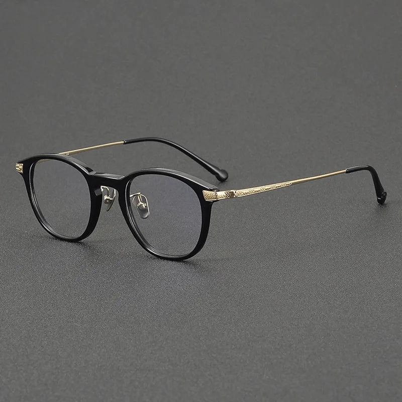 Momoja Women's Full Rim Round Titanium Acetate Eyeglasses 722401