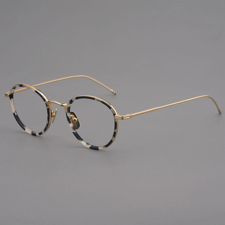 Bobbie Unisex Full Rim Oval Acetate Titanium Eyeglasses 612905