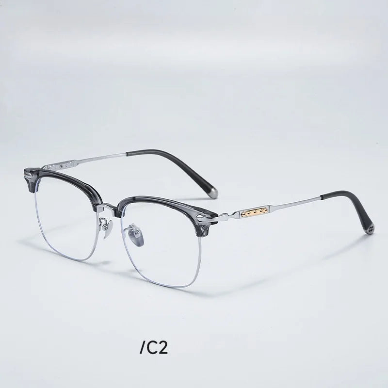 Momoja Unisex Full Rim Square Titanium Eyeglasses 122214
