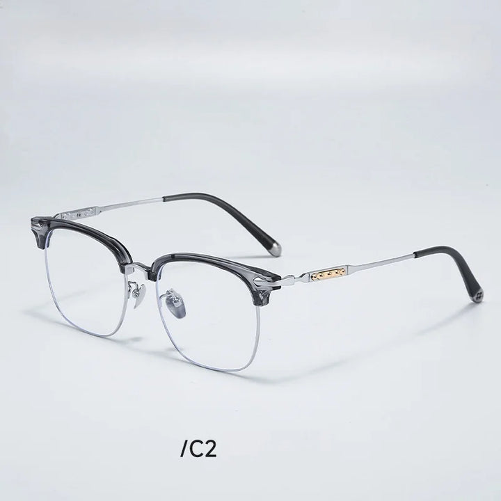 Momoja Unisex Full Rim Square Titanium Eyeglasses 122214