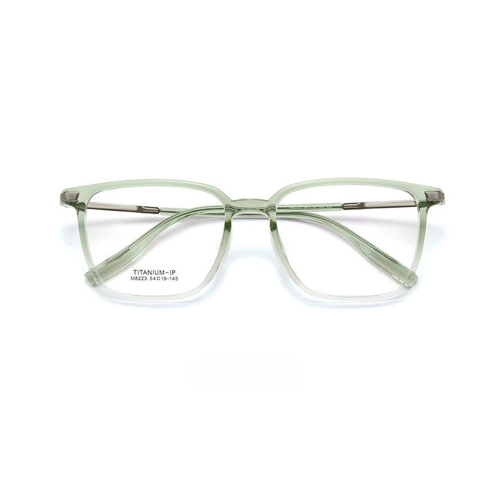 Yimaruili Unisex Full Rim Square Tr 90 Titanium Eyeglasses Full Rim Yimaruili Eyeglasses Gradient Green C5