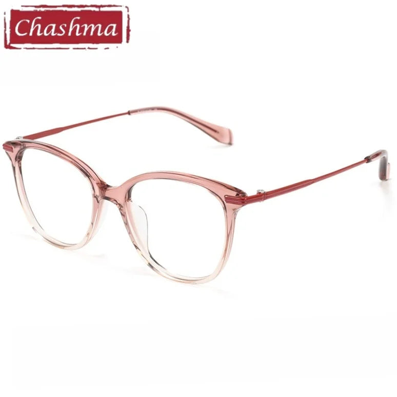 Chashma Ochki Women's Full Rim Square Acetate Titanium Eyeglasses 870005
