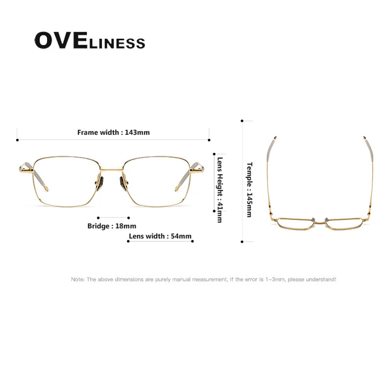 Oveliness Unisex Full Rim Square Titanium Eyeglasses 4118 Full Rim Oveliness   