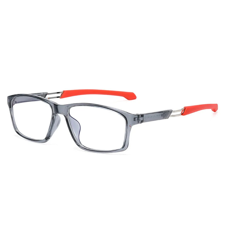 Vicky Men's Full Rim Square Tr 90 Silicone Sport Reading Glasses 18189 Reading Glasses Vicky +50 DM18189-gray  orange 