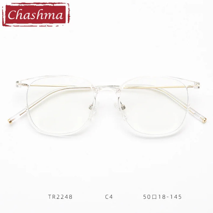 Chashma Women's Full Rim Square Tr 90 Titanium Eyeglasses 92248 Full Rim Chashma Transparent