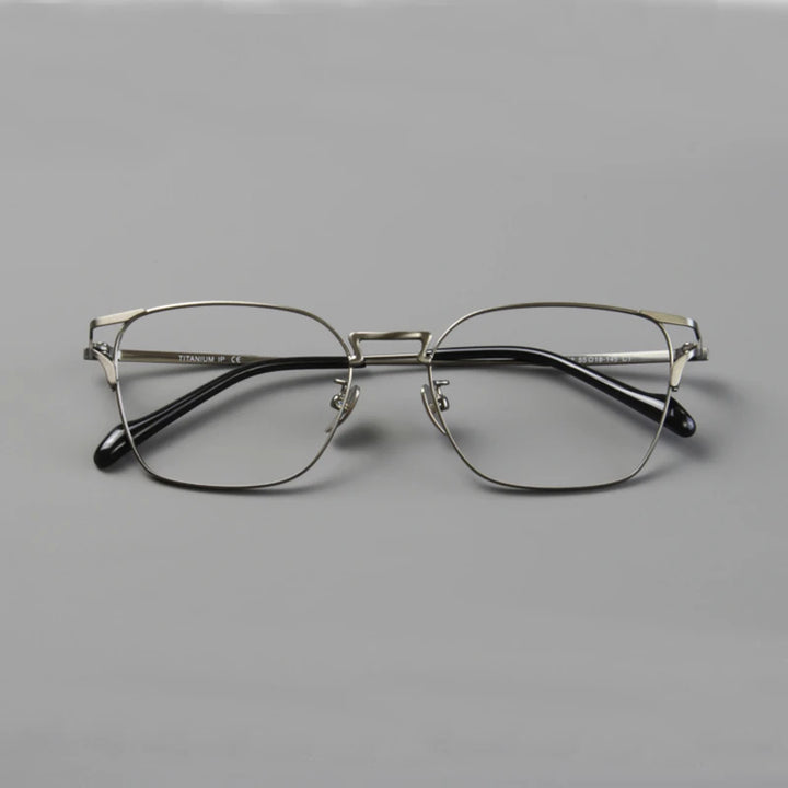 Black Mask Unisex Full Rim Square Titanium Eyeglasses 360038