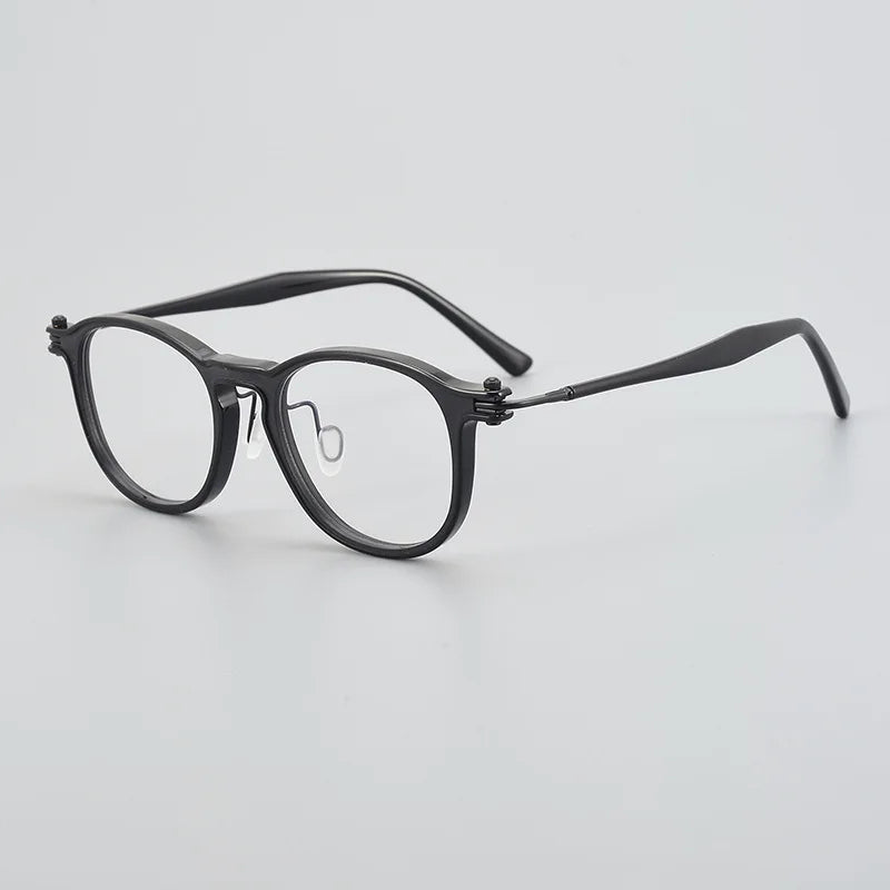 Bobbie Unisex Full Rim Square Acetate Titanium Eyeglasses 695885