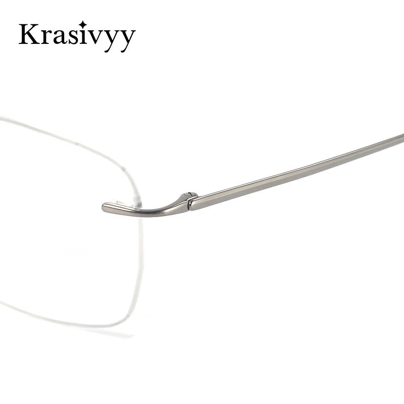 Krasivyy Unisex Rimless Square Titanium Prescription Eyeglasses KR16021 - view 4