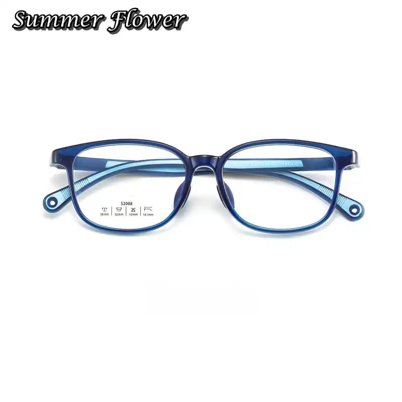 Summer Flower Unisex Youth's Full Rim Square Tr 90 Titanium Eyeglasses 6520