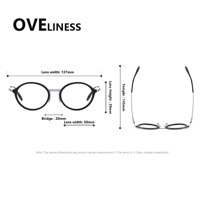 Oveliness Women's Full Rim Oval Acetate Titanium Eyeglasses 202515