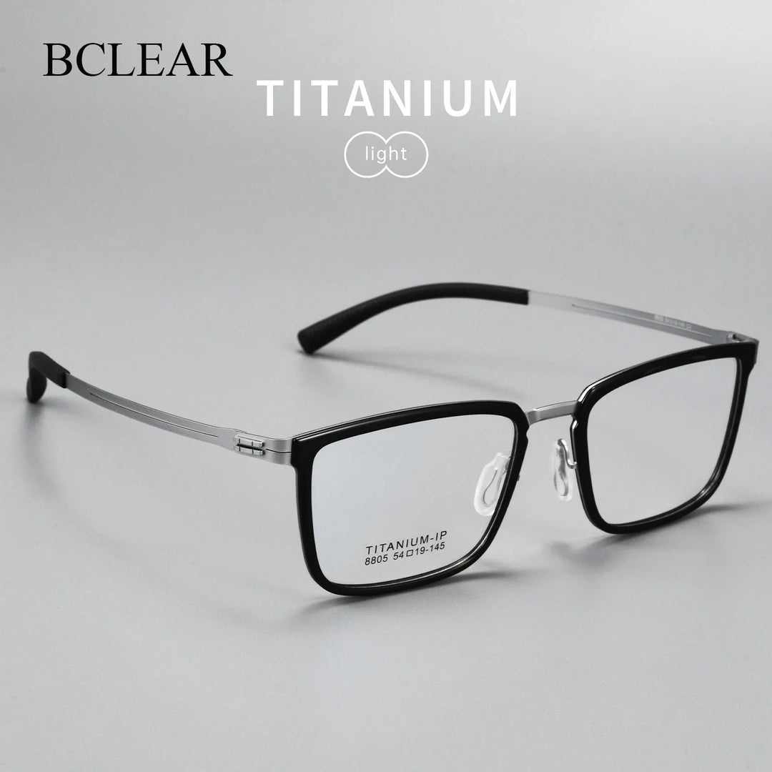 Bclear Unisex Full Rim Square Titanium Eyeglasses BSF-C8805T