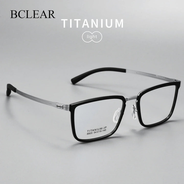 Bclear Unisex Full Rim Square Titanium Eyeglasses BSF-C8805T