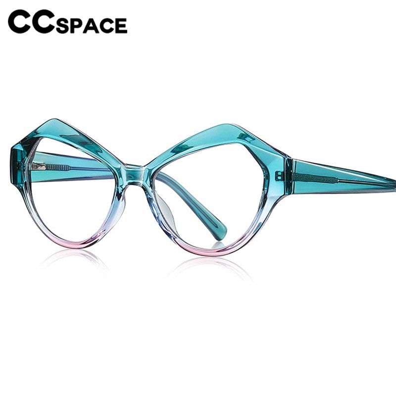 CCSpace Women's Full Rim Irregular Cat Eye Tr 90 Titanium Eyeglasses 56827  FuzWeb    