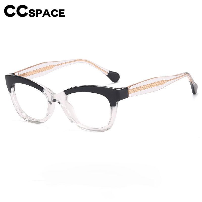 CCSpace Women's Full Rim Square Tr 90 Titanium Eyeglasses 56815 Full Rim CCspace   