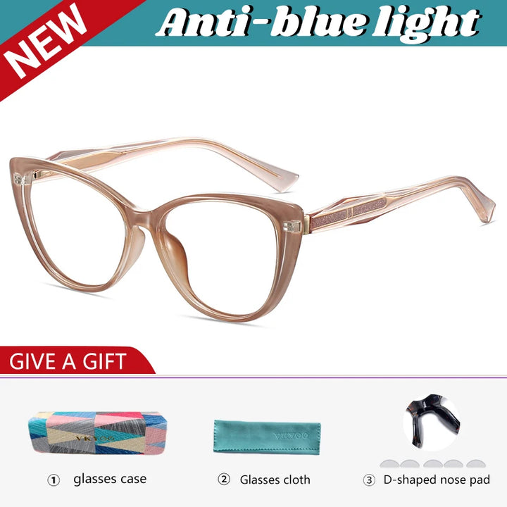 Vicky Women's Full Rim Butterfly Tr 90 Alloy Reading Glasses 582006