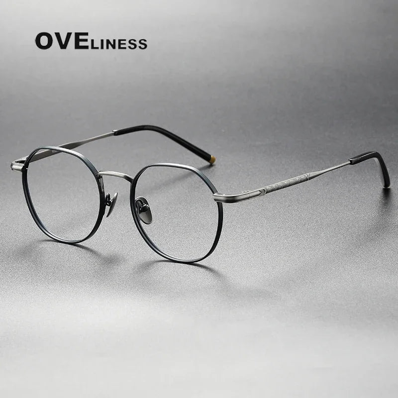 Oveliness Unisex Full Rim Oval Titanium Eyeglasses O1309 Full Rim Oveliness blue gun  