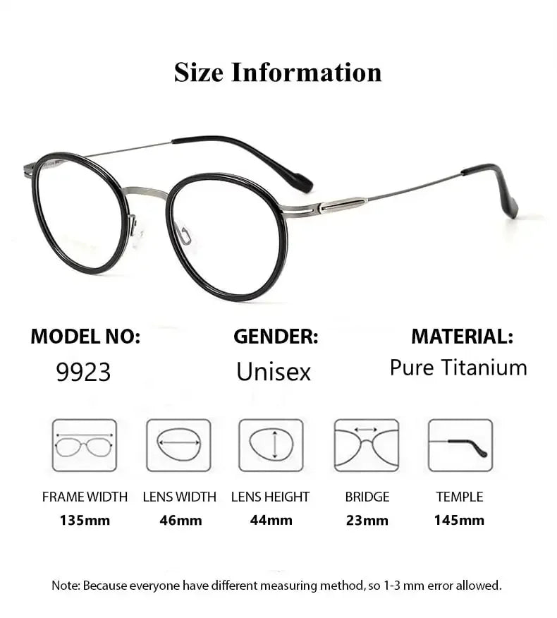 Summer Flower Women's Full Rim Round Acetate Titanium Eyeglasses 99237
