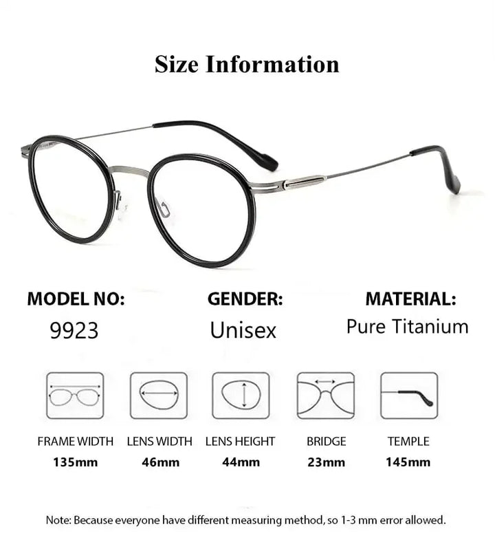 Summer Flower Women's Full Rim Round Acetate Titanium Eyeglasses 99237