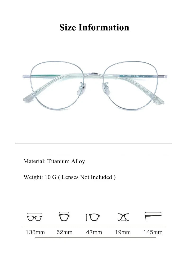 Chashma Ottica Women's Full Rim Oval Round Titanium Eyeglasses 15154