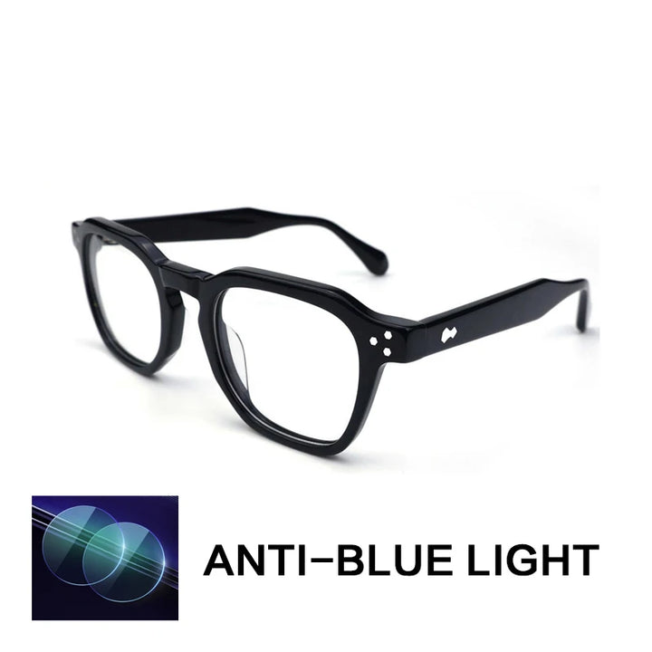 Gatenac Unisex Full Rim Flat Top Square Acetate Reading Glasses G62209