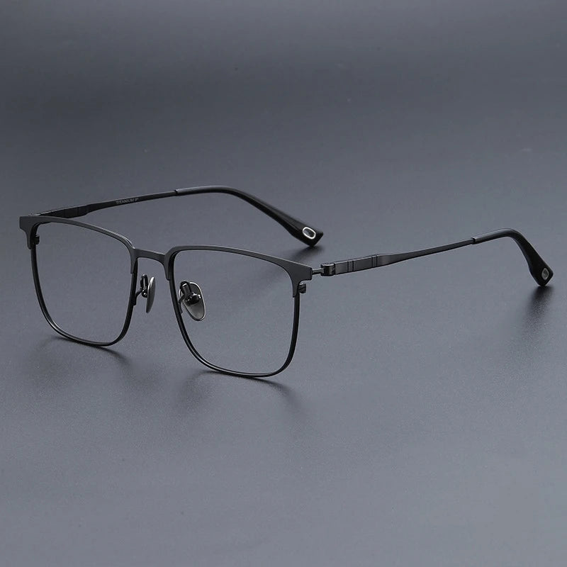 Yimaruili Men's Full Rim Square Titanium Eyeglasses 670809