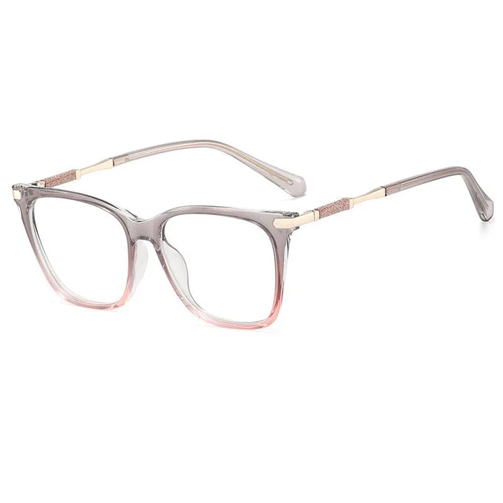 CCspace Women's Full Rim Square Tr 90 Titanium Reading Glasses 312723