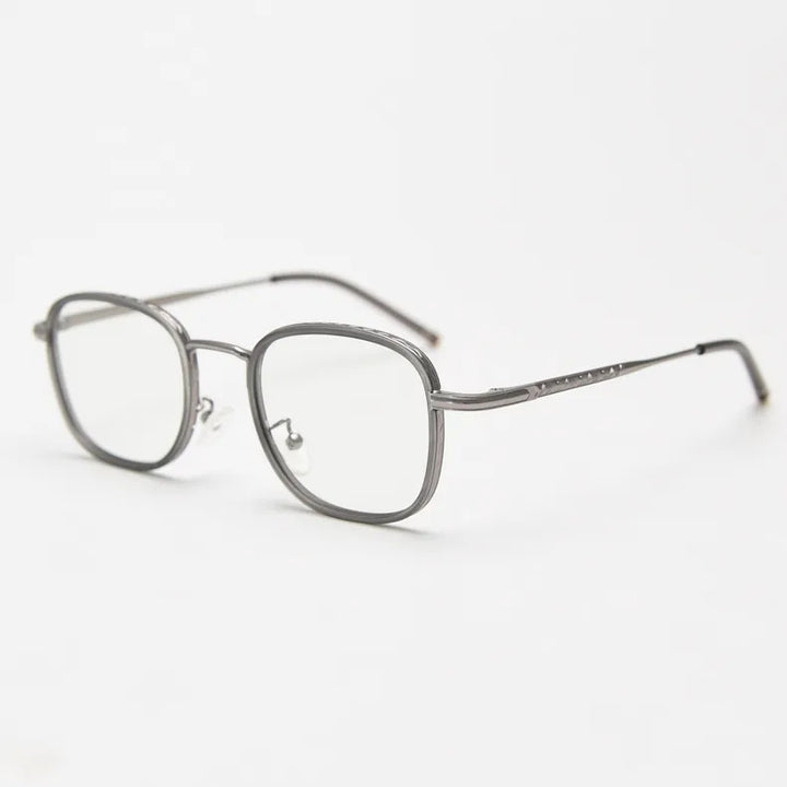 CCspace Unisex Full Rim Square Alloy Eyeglasses 56833 Full Rim CCspace C2Silver  