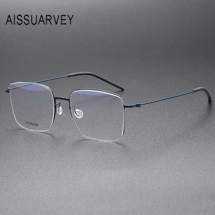 Aissuarvey Men's Full Rim Square Titanium Eyeglasses 544518a Full Rim Aissuarvey Eyeglasses   