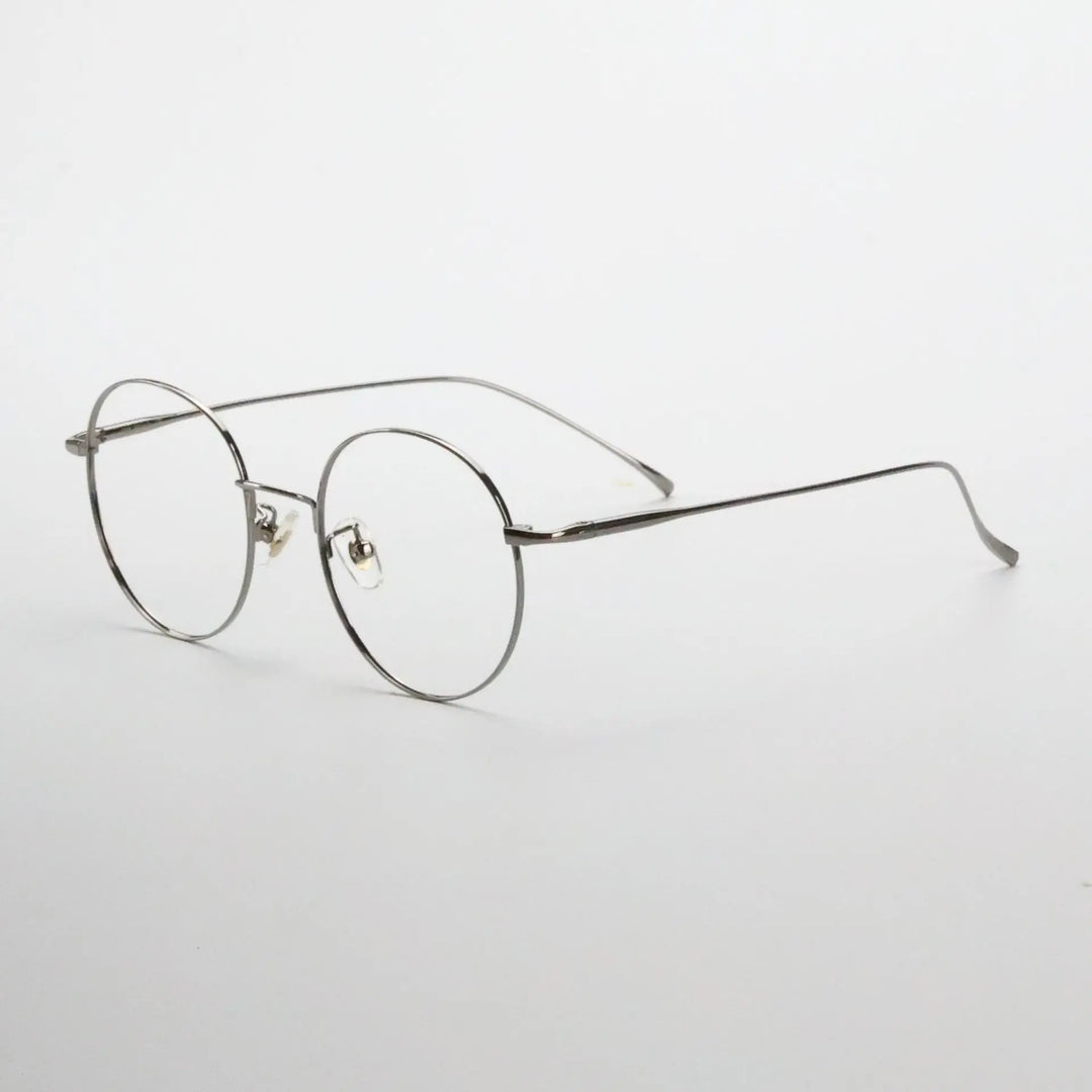 Yimaruili Unisex Full Rim Round Pure Titanium Eyeglasses 177575 — view 6 | Yimaruili at FuzWeb
