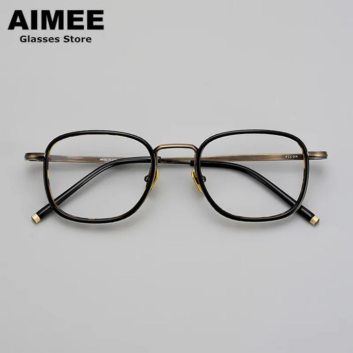 Aimee Unisex Full Rim Square Acetate Titanium Eyeglasses 21140
