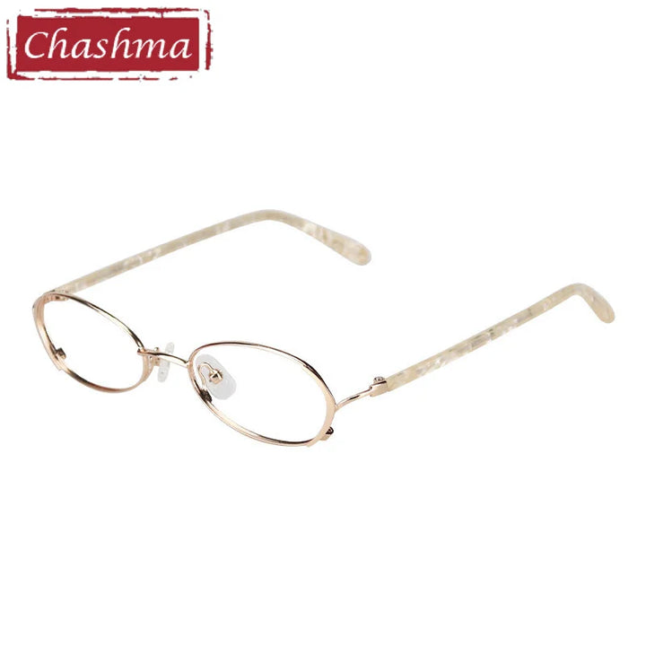 Chashma Ottica Women's Full Rim Small Oval Alloy Eyeglasses 2331 Full Rim Chashma Ottica Gold  