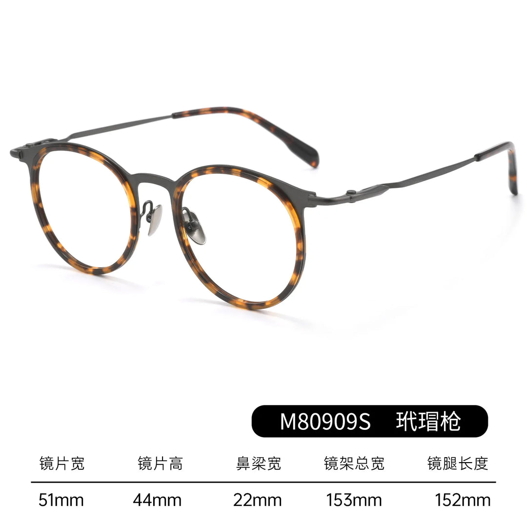 Bclear Unisex Full Rim Round Acetate Eyeglasses BSF-M80909S
