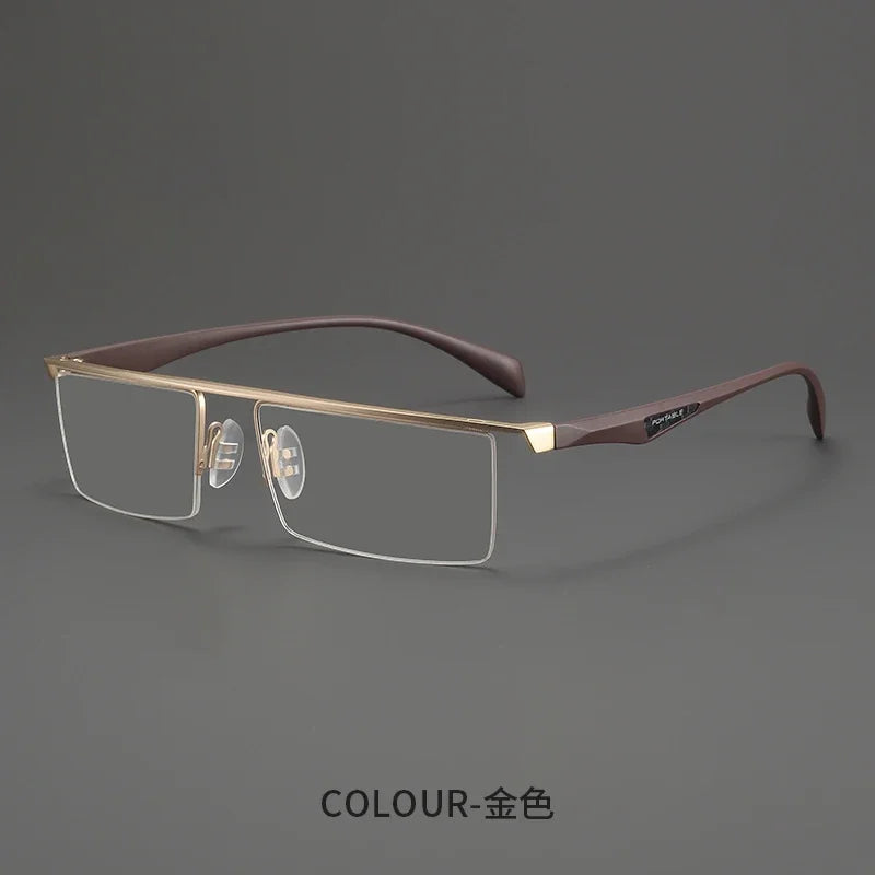 Bclear Unisex Semi Rim Square Alloy Eyeglasses MY-P8332