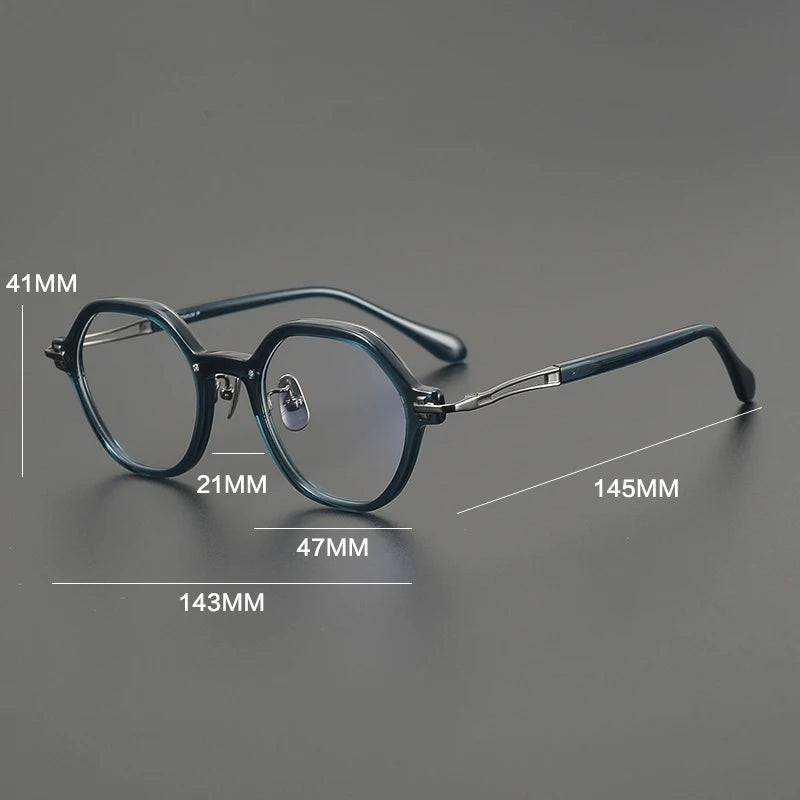 Gatenac Unisex Full Rim Flat Top Oval Acetate Eyeglasses  G84721