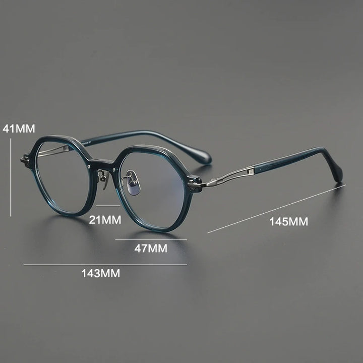 Gatenac Unisex Full Rim Flat Top Oval Acetate Eyeglasses  G84721