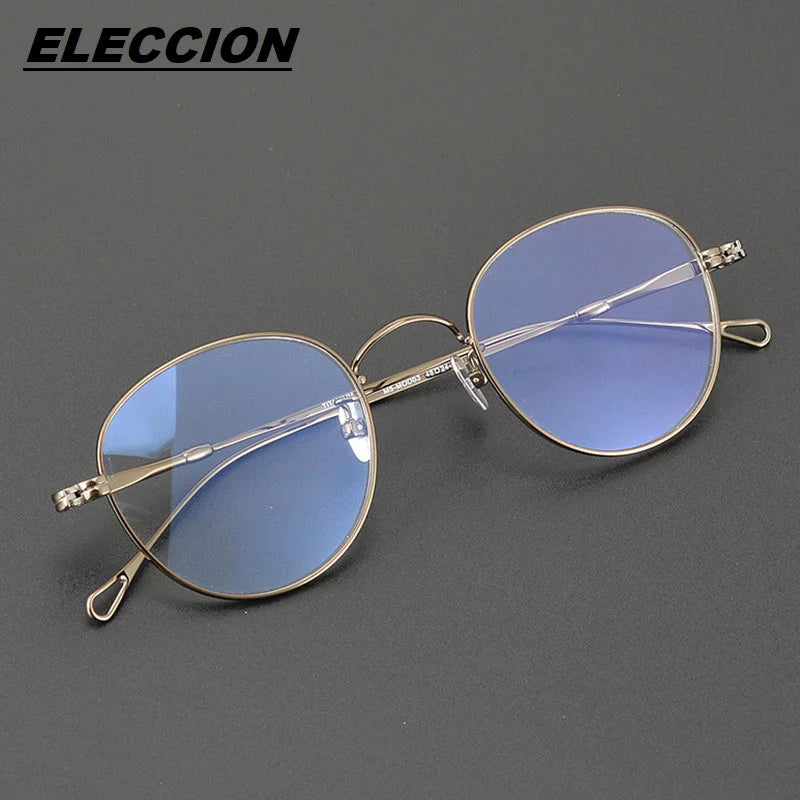 Eleccion Unisex Full Rim Oval Round Titanium Eyeglasses 44303 Full Rim Eleccion