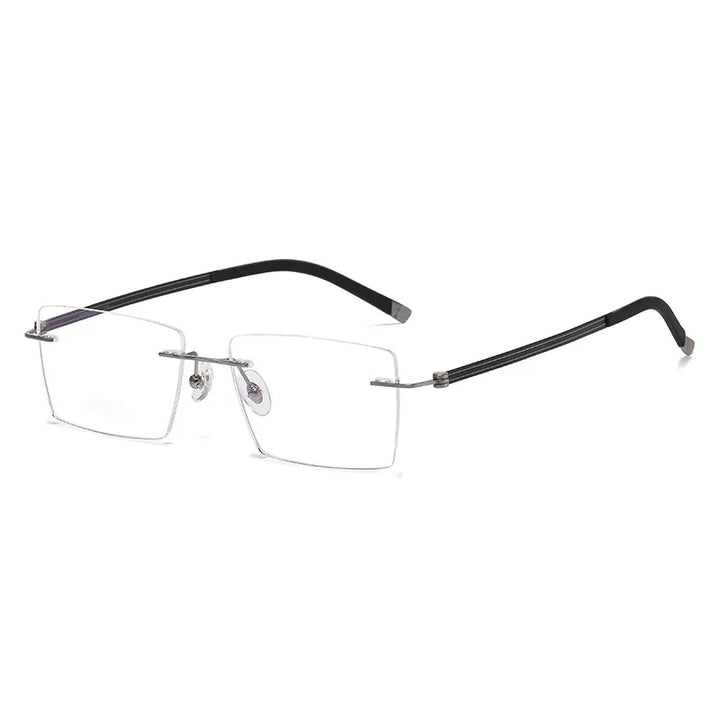 Momoja Unisex Rimless Polygon Square Titanium Eyewglasses 60547