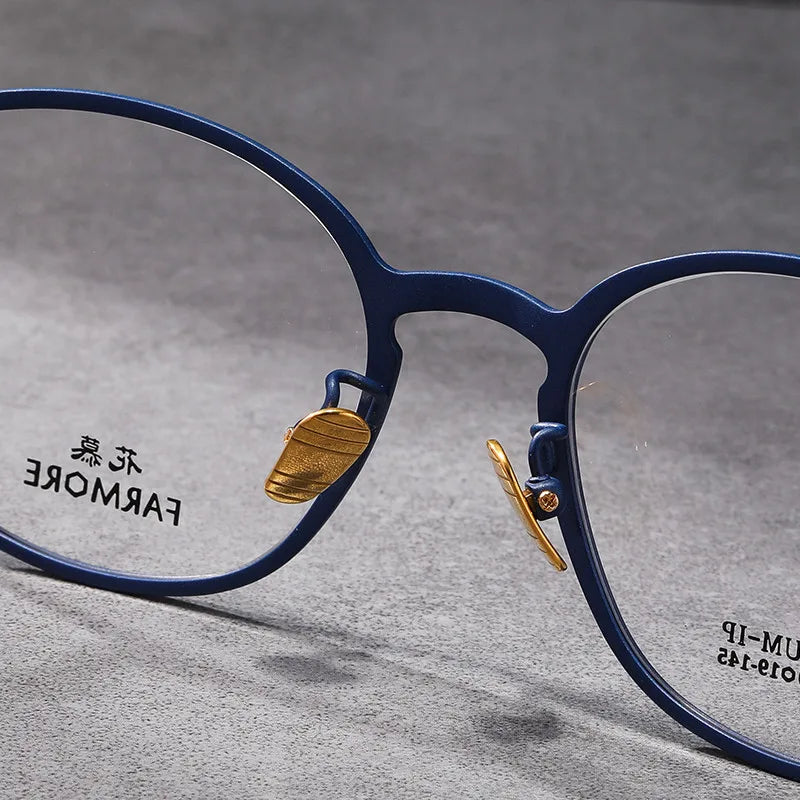 Reven Jate Unisex Full Rim Oval Round Titanium Eyeglasses 69041