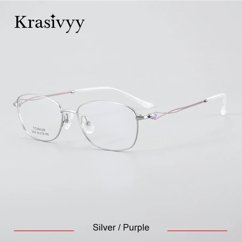 Krasivyy Unisex Full Rim Oval Square Titanium Eyeglasses 33005