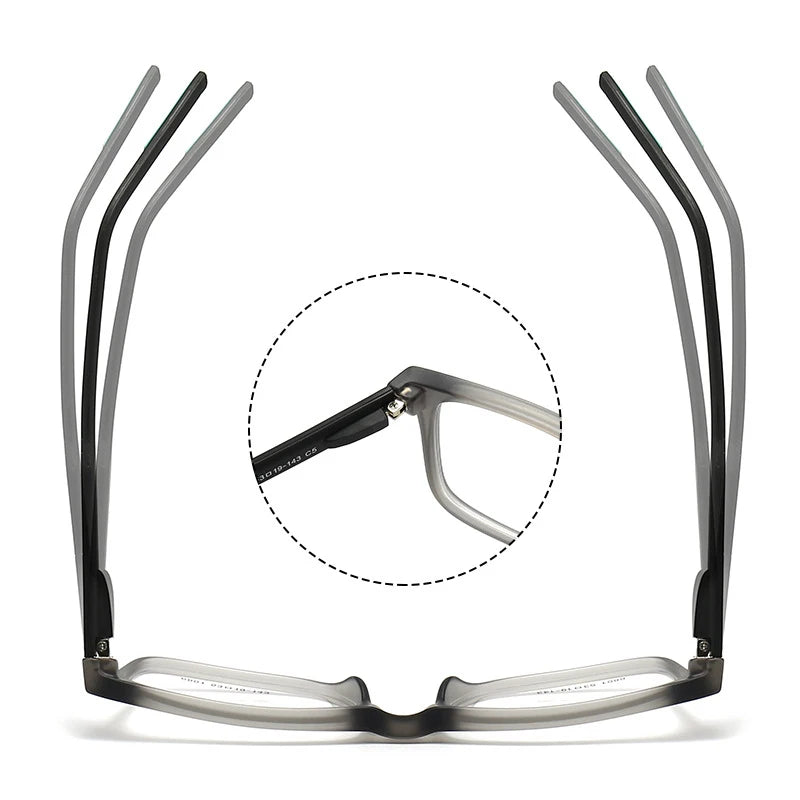 Muzz 68010 men's square TR90 prescription eyeglasses — view 3