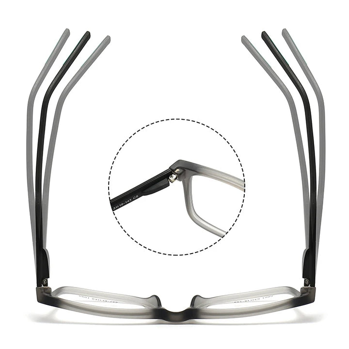 Muzz 68010 men's square TR90 prescription eyeglasses — view 3