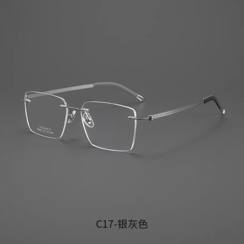 Bclear Men Rimless Square Titanium Eyeglasses MY-6066