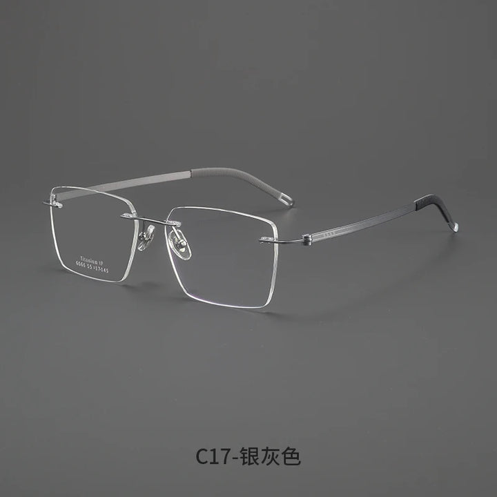 Bclear Men Rimless Square Titanium Eyeglasses MY-6066