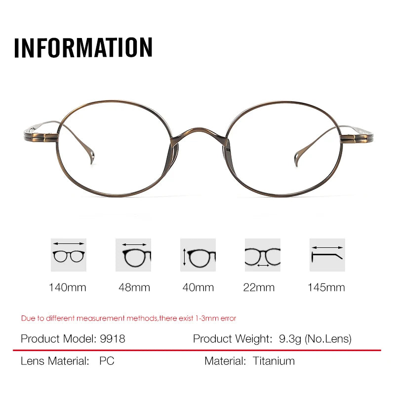 Aror Unisex Full Rim Round Oval Titanium Eyeglasses 99187