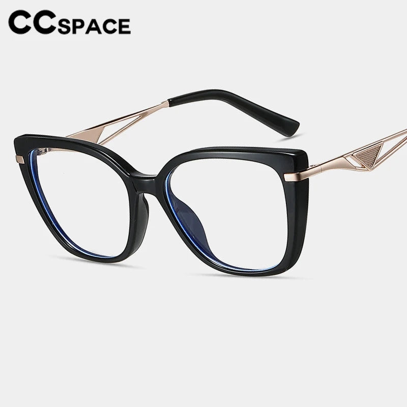 CCspace Women's Full Rim Square Cat Eye Tr 90 Titanium Eyeglasses 301302 Full Rim CCspace   