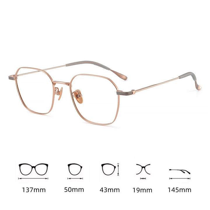 Kocolior Women's Full Rim Polygon Square Titanium Eyeglasses 42419