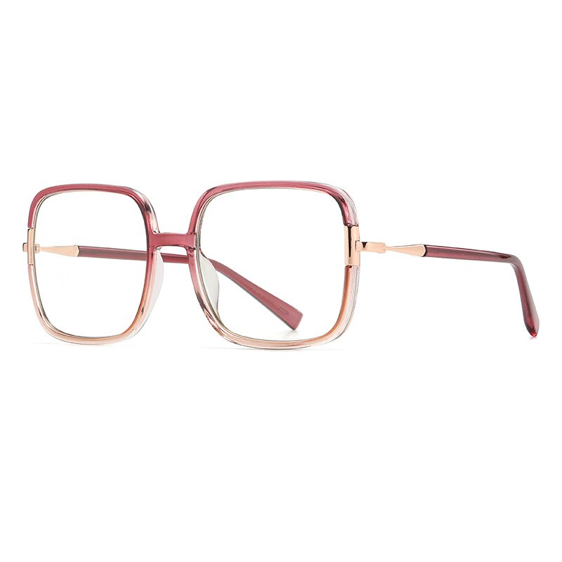 CCspace Unisex Full Rim Large Square Tr 90 Titanium Eyeglasses 56314 Full Rim CCspace Red  