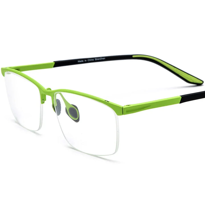 Chashma Unisex Semi Rim Square Brow Line Titanium Eyeglasses 17301
