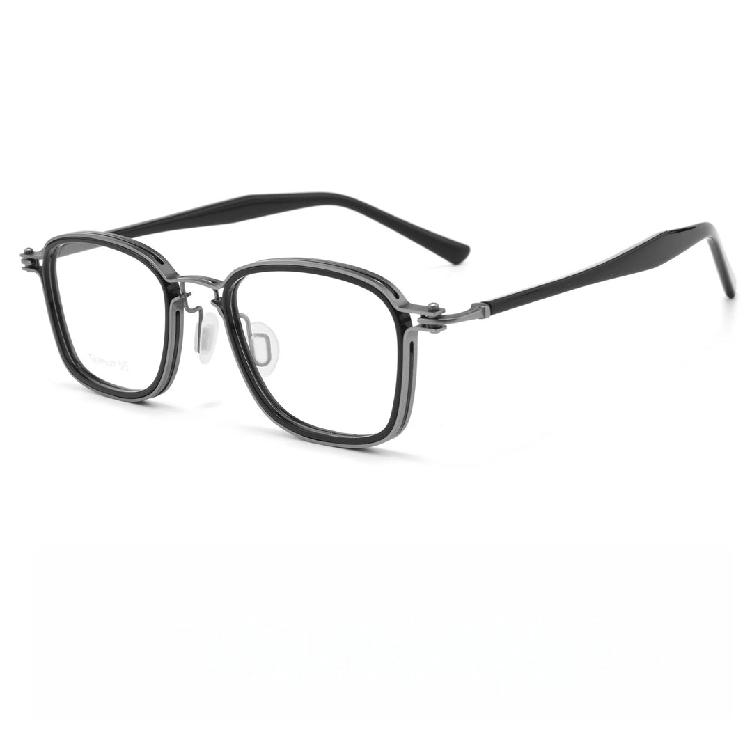 Yimaruili Unisex Full Rim Oval Titanium &amp; Acetate Eyeglasses M5868 — view 8 | Yimaruili at FuzWeb